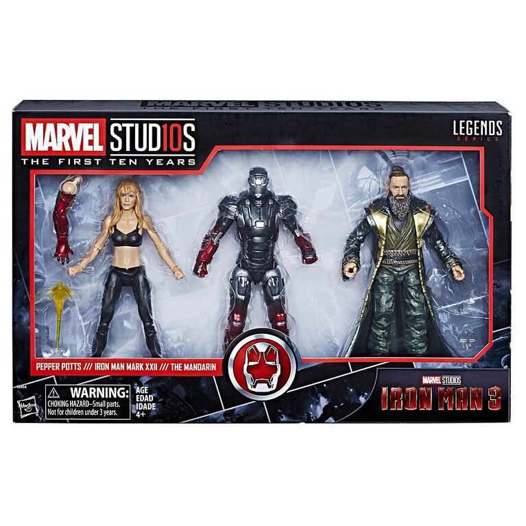 Marvel Studios: The First Ten Years - Iron Man 3 - Figurines Pepper Potts, Iron Man Mark XXII et le Mandarin. - Notre Exclusivité