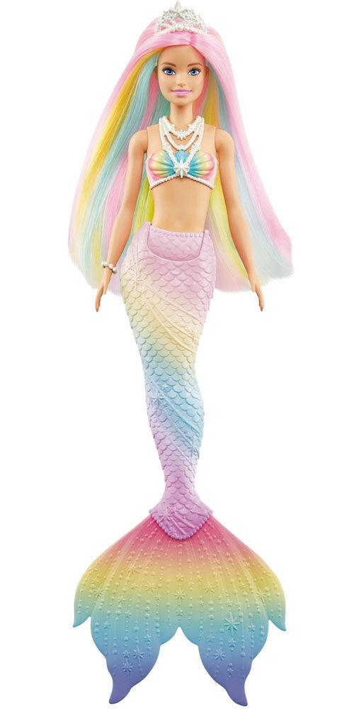 Barbie FJC90 Fantasy Rainbow Cove dreamtopia Sirène Latina long cheveux colorés 