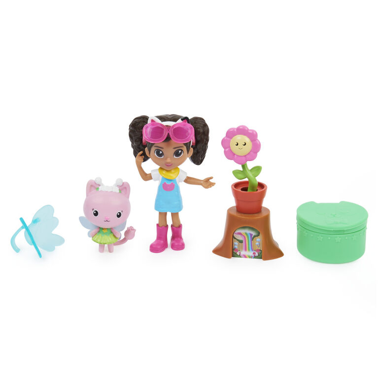 DreamWorks Gabby's Dollhouse, Flower-rific Garden Set with 2 Toy Figures, 2 Accessories, Delivery and Furniture Piece
