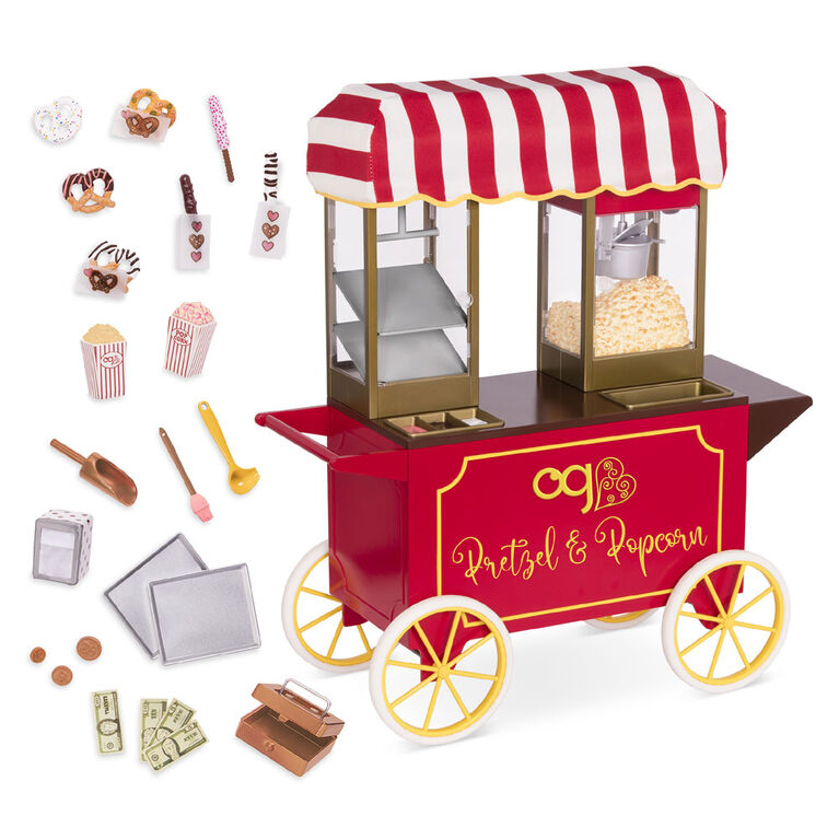 Stand de restauration pour poupée 46 cm, Poppin' Plenty Snack Cart, Our Generation