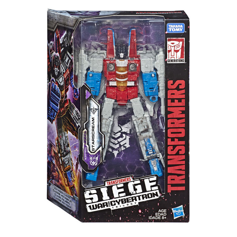 Transformers Generations War for Cybertron, figurine Starscream WFC-S24 de luxe, gamme Siege.