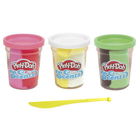 Play-Doh Scents, 3 pots de pâte à modeler atoxique, parfums de crème glacée, pots de 112 g