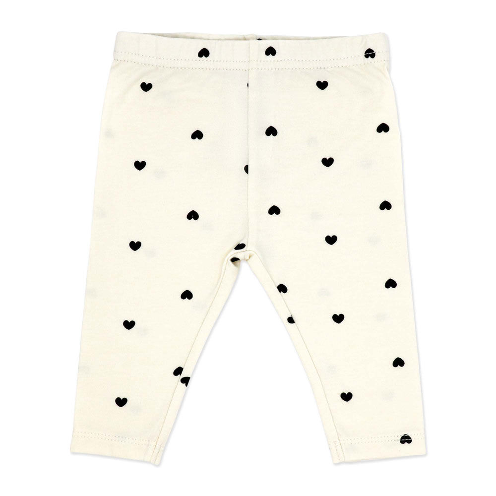 Baby Mode 3 Piece Legging and Headband Set: Cream Heart 3M