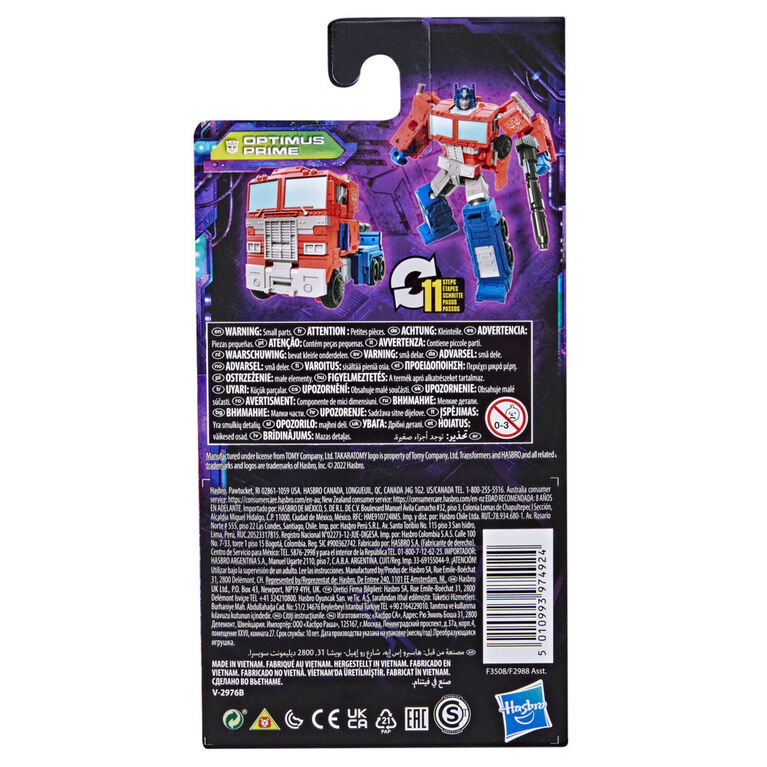 Transformers Toys Generations Legacy Core Optimus Prime Action Figure, 3.5-inch