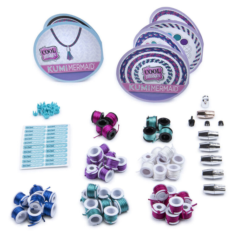 Cool Maker, KumiKreator Mermaid Fashion Pack Refill, Friendship Bracelet and Necklace Activity Kit