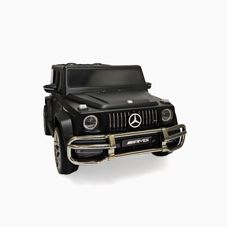 KIDSVIP Officially Licensed Mercedes G Series 24V 4x4 Kids Ride-On 2-Seater Car w/ Rubber Wheels, Music, RC - Matte Black