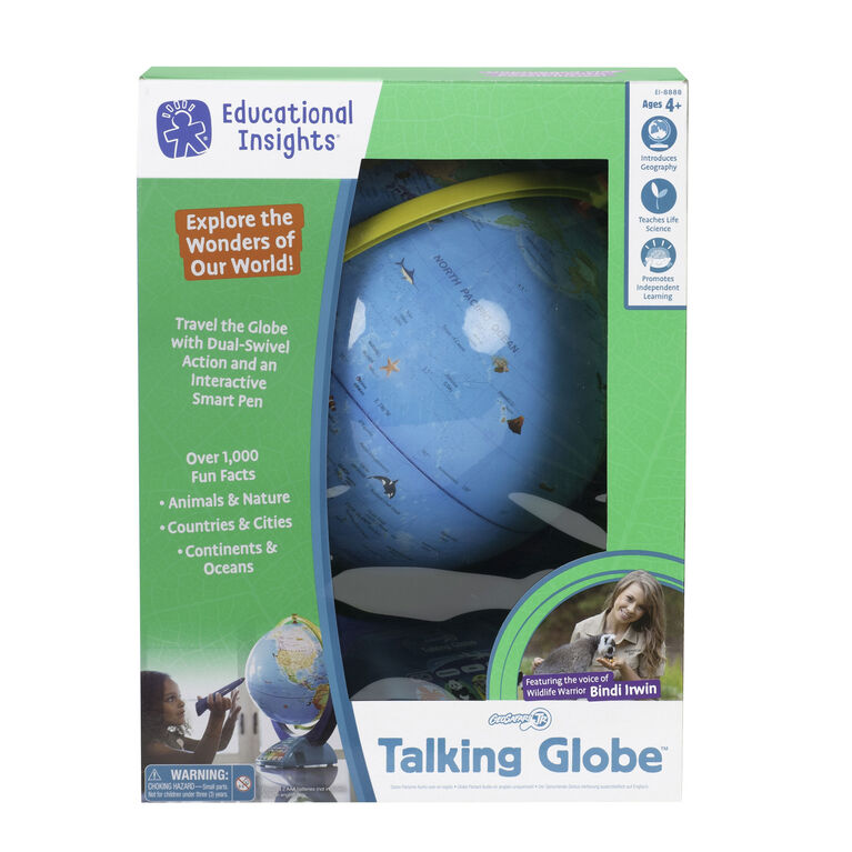 GeoSafari Jr d'Educational Insights Globe terrestre parlant version anglaise - Édition anglaise