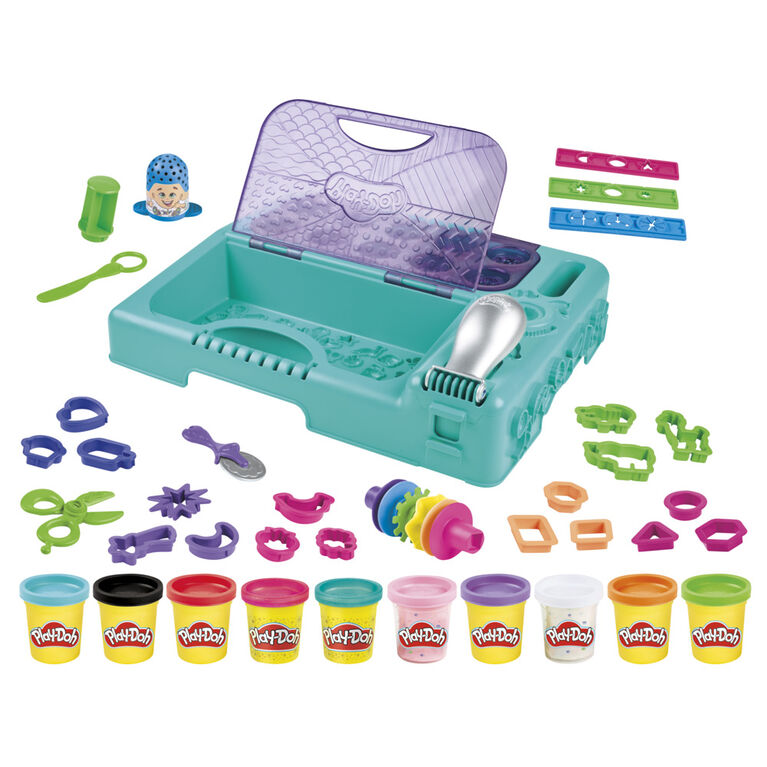 Play-Doh On the Go Imagine and Store Studio with Over 30 Tools and 10 Cans of Modeling Compound, Non-Toxic