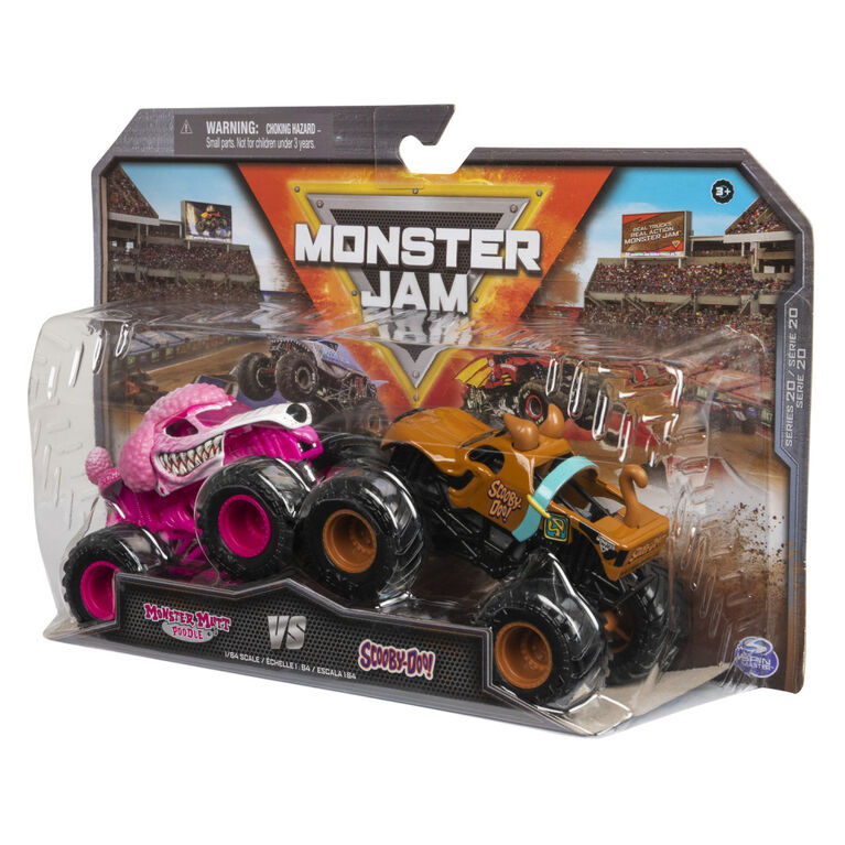 Monster Jam, Official Monster Mutt Poodle Vs. Scooby Doo Die-Cast Monster Trucks, 1:64 Scale