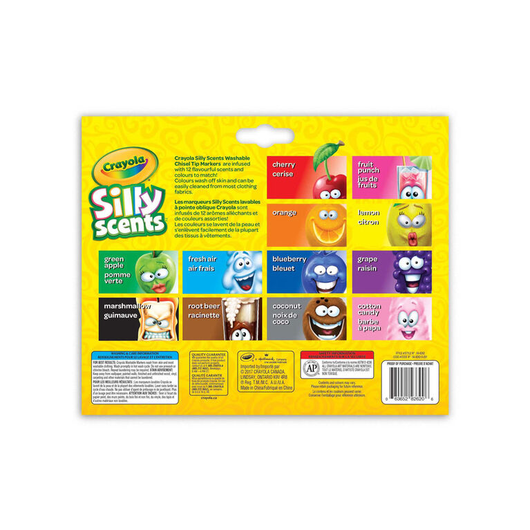Crayola - Silly Scents Wedge Tip Markers, 12 count