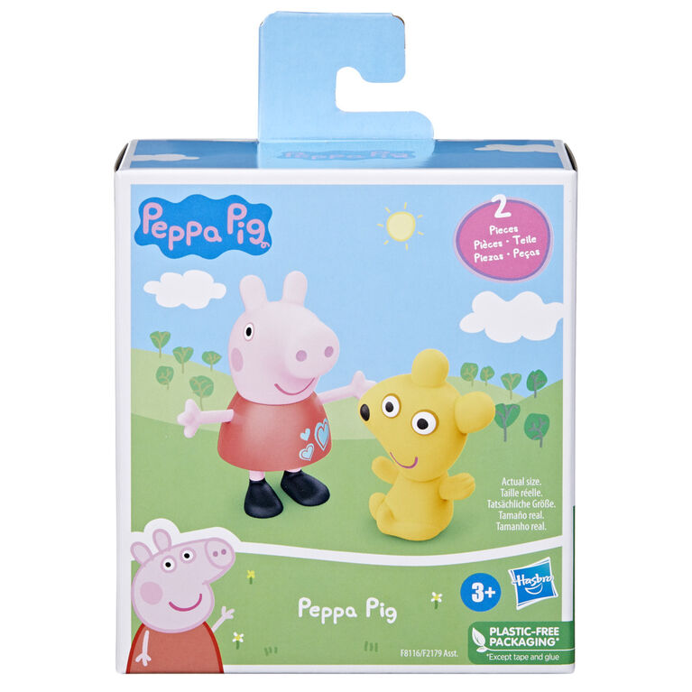 Peppa et ses amis, figurine Peppa Pig avec ourson, jouet préscolaire