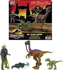 Jurassic Park - Fig. et 2 dinos - Équipement tactique du Dr Alan Grant