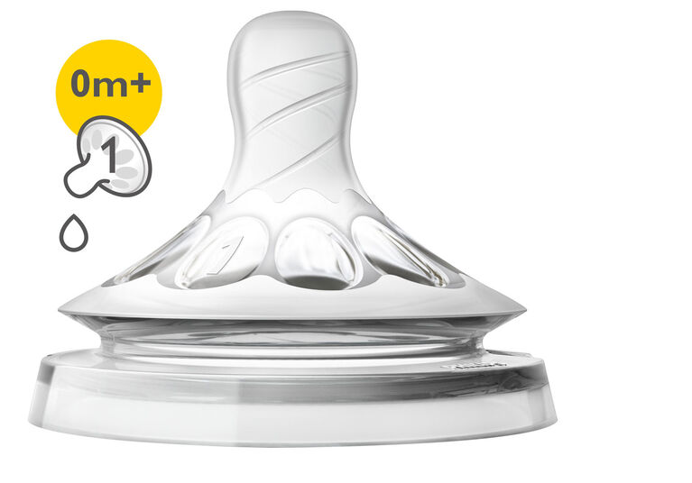 Philips Avent Natural Baby Bottle Nipple, Newborn 0M+, 2-Pack
