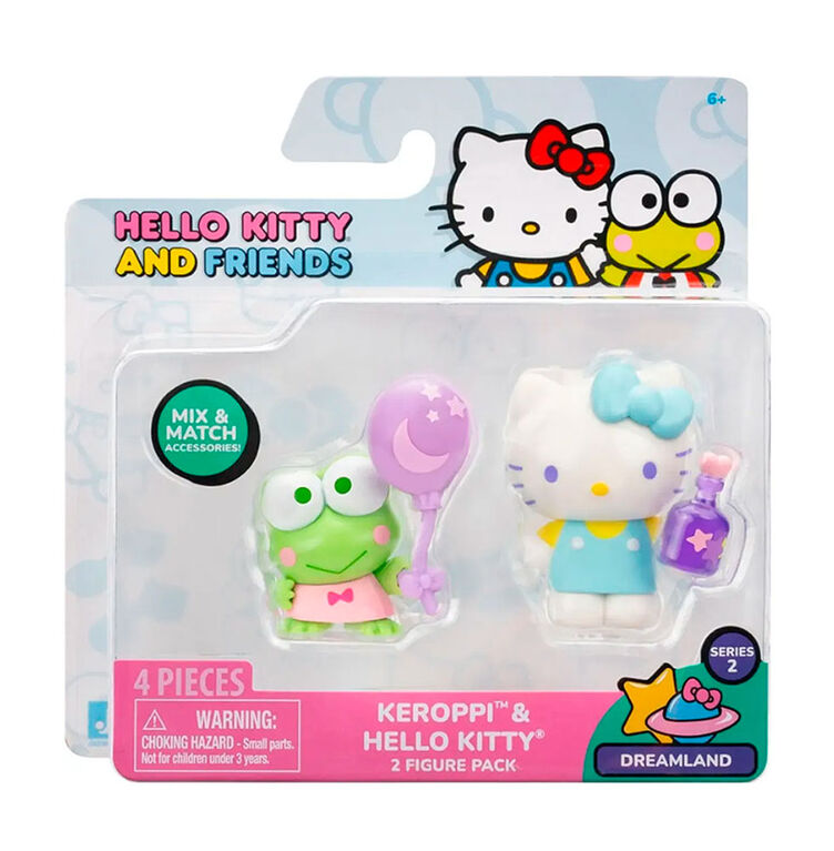 Hello Kitty & Friends 2 Figure Pack: Dreamland - Hello Kitty Wish Bottle & Keroppi Balloon