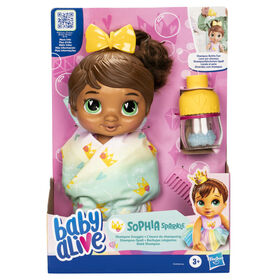Baby Alive, poupée Sophia Sparkle L'heure du shampooing