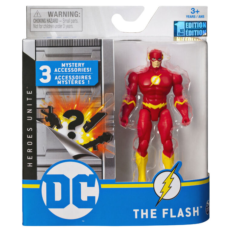 DC Comics, 4-Inch THE FLASH Action Figure with 3 Mystery Accessories, Adventure 2
