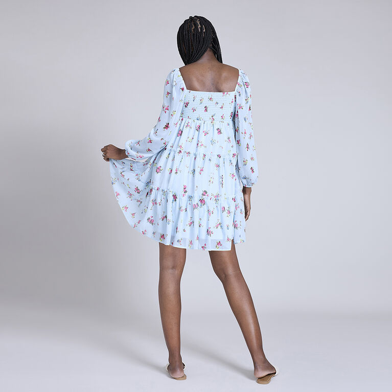 Motherhood Long Sleeve Centre Front Tiered Babydoll Dress