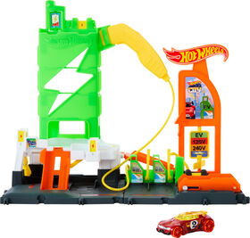 Hot Wheels City Super Recharge Fuel Station with 1:64 Scale