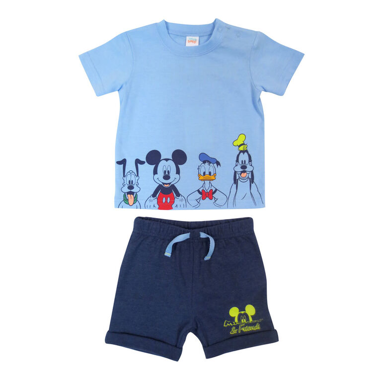 Disney Mickey Mouse 2-Piece Short Set - Blue, 3 Months