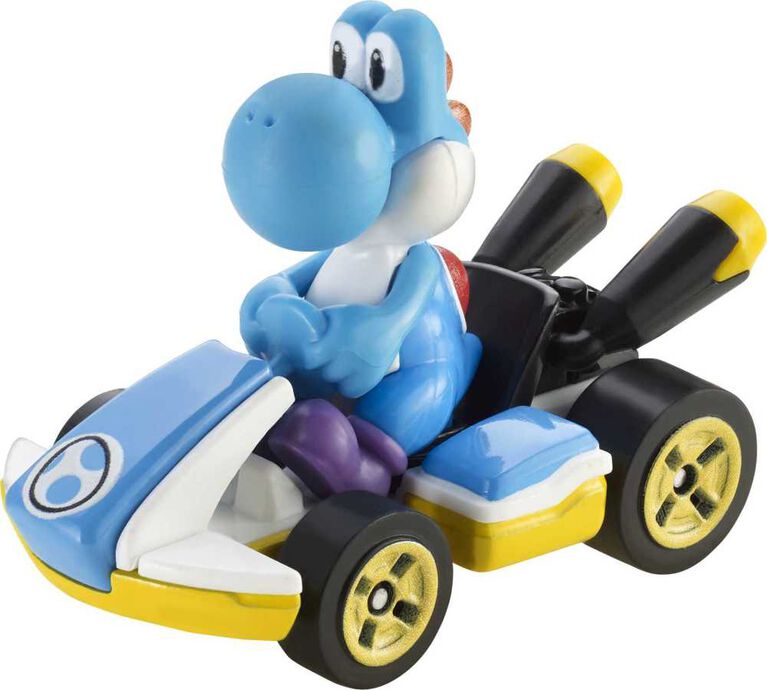 Hot Wheels Mario Kart Yoshi Stardard Kart, Blue