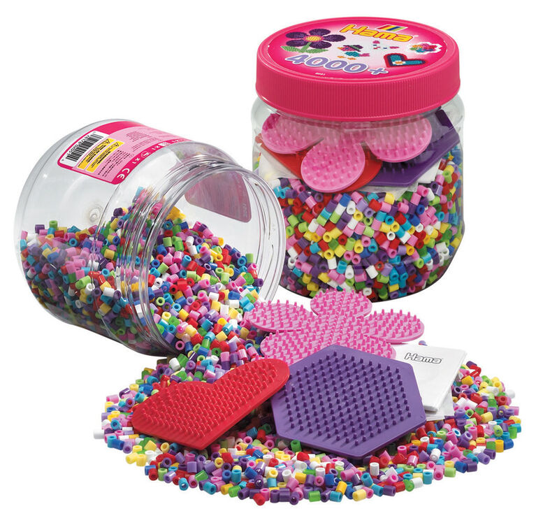 4000 Beads & Pegboards In Jar