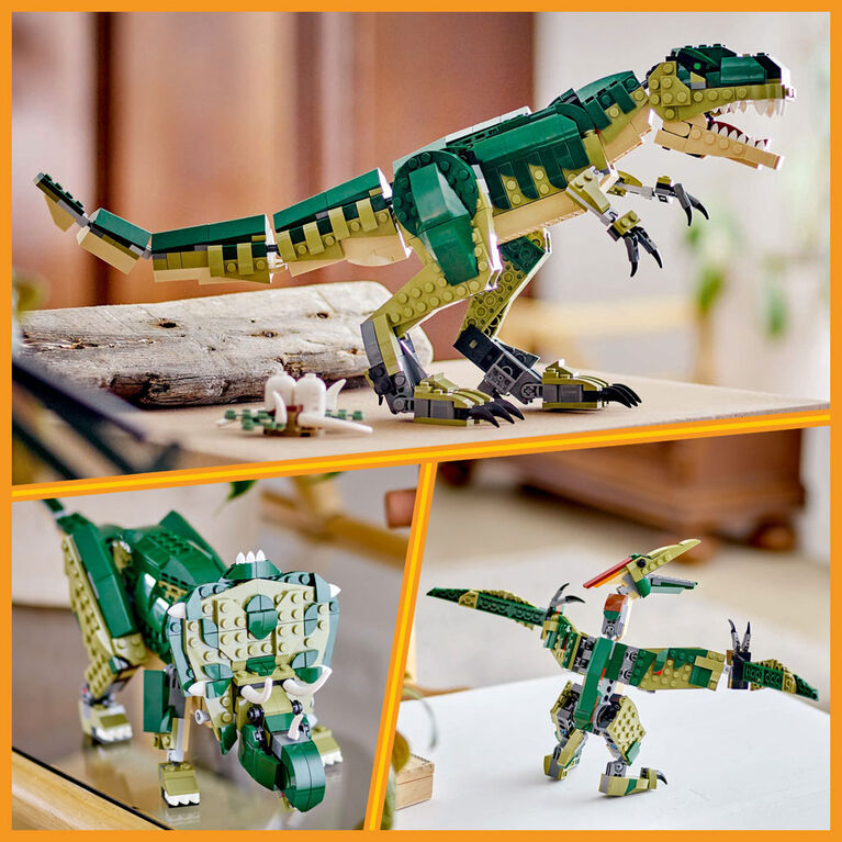 LEGO Creator 3in1 T. rex Dinosaur Toy for Kids to Rebuild into a Triceratops or Pterodactyl 31151
