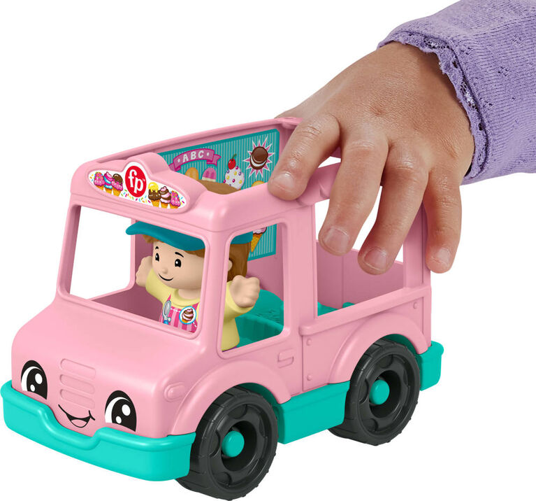 Fisher-Price Little People Ice Cream Truck, Push-Along Toy Vehicle & Figure for Toddlers & Kids