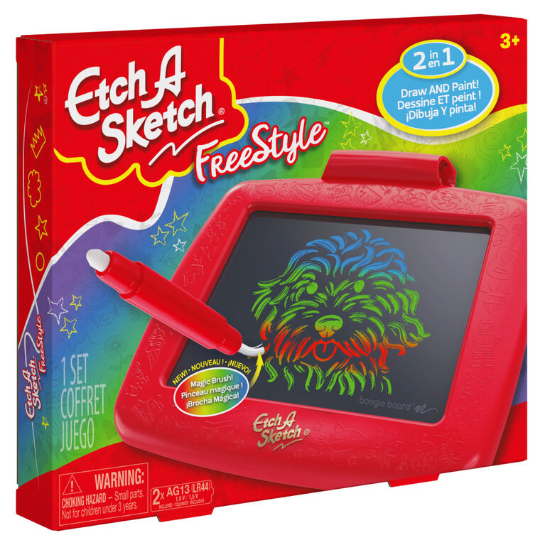 Etch A Sketch Freestyle, tablette à dessin avec stylet/stylo 2 en 1 et pinceau, écran magique