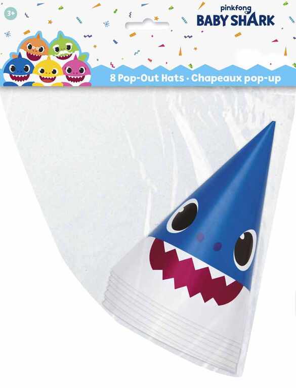 Baby Shark Party Hats, 8 Hats
