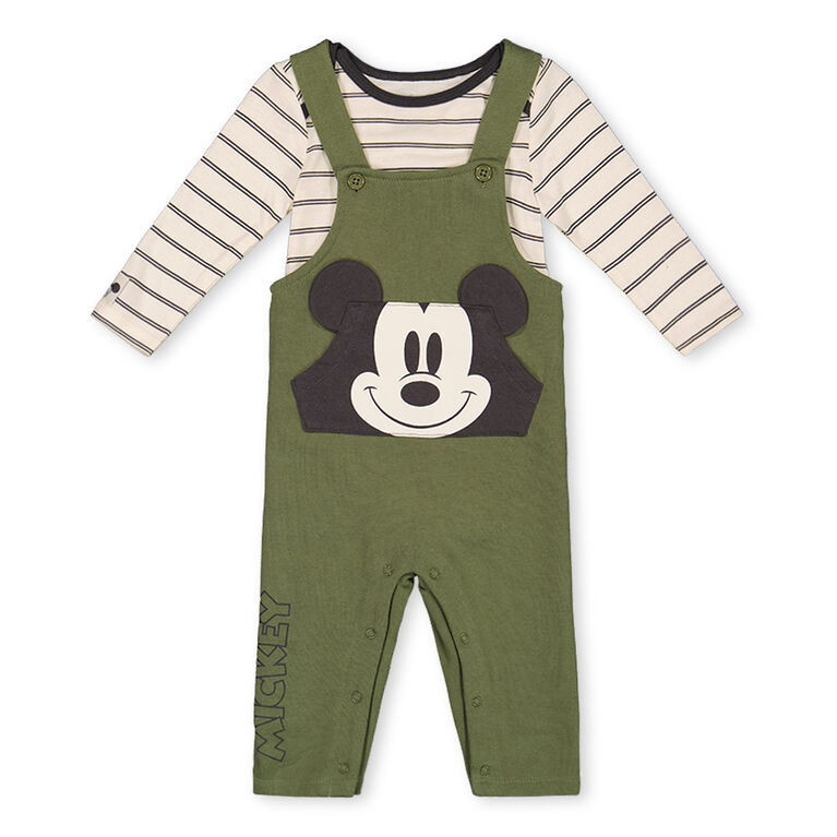 Mickey Mouse ens.Salopette Vert 9/12M