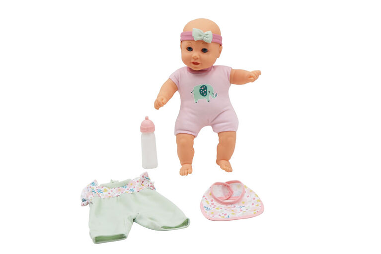 You & Me - 12" Baby With Bib And Bottle (2 Assorted)