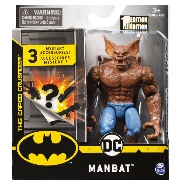Batman 4-Inch Man-Bat Action Figure with 3 Mystery Accessories, Mission 1