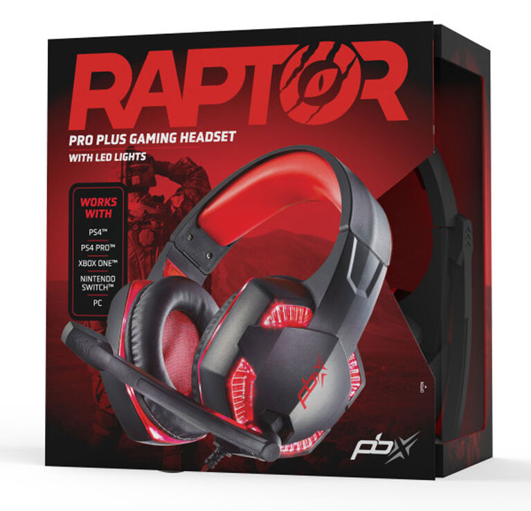 Raptor pro plus gaming headset with led lights