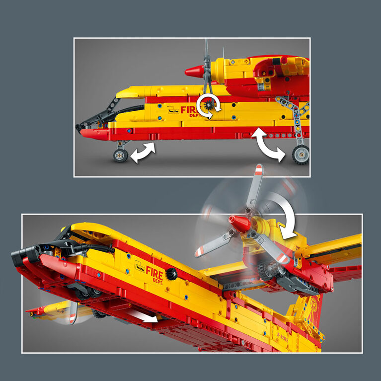 LEGO Technic L'avion des pompiers; kit de construction 10+ d'avion en jouet pour sauvetage 42152