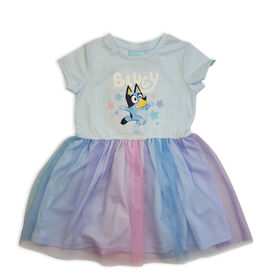 Robe Tutu à Manches Courtes Bluey - Bleu/Multi