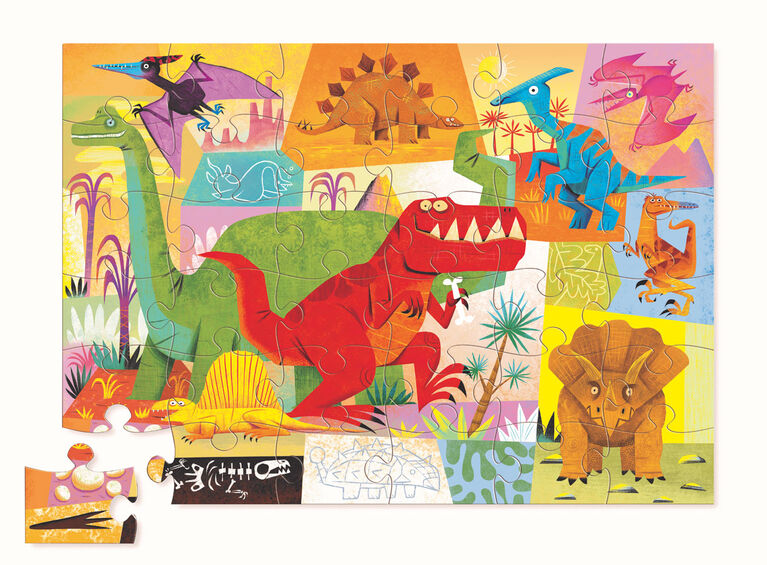 Dinosaur Shaped Puzzle 36 Pieces - English Edition