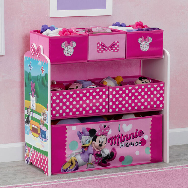 Organiseur pour jouets  D&eacute;core et Entrepose &agrave; 6 paniers de Disney Minnie Mouse par Delta Children