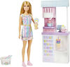 Barbie - Coffret Marchande de Glaces, poupée blonde 30 cm, accessoires