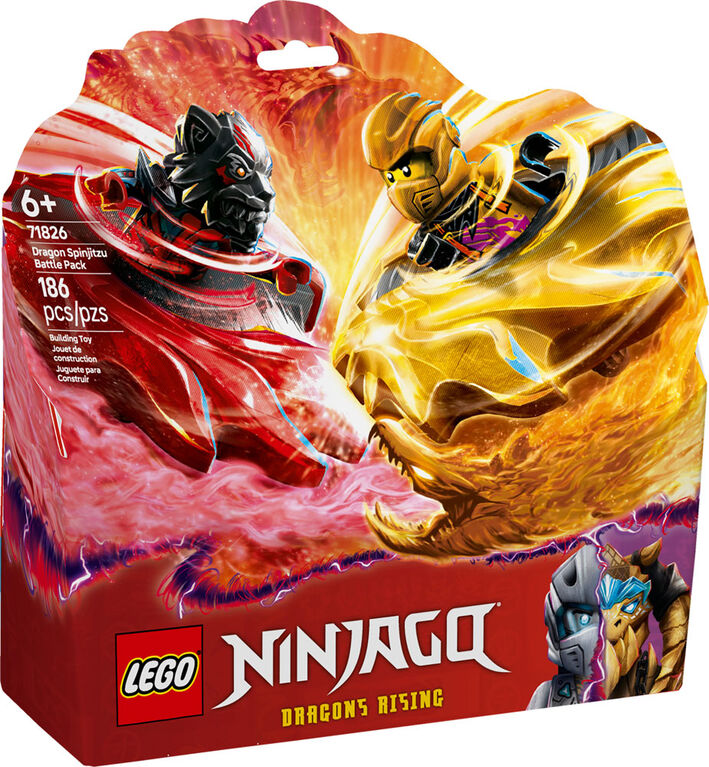 LEGO NINJAGO Ensemble de combat de Spinjitzu du dragon, jouet d'action, cadeau ninja avec 2 figurines 71826