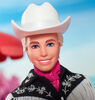 Barbie The Movie Collectible Ken Doll Wearing Black and White Western Outfit 