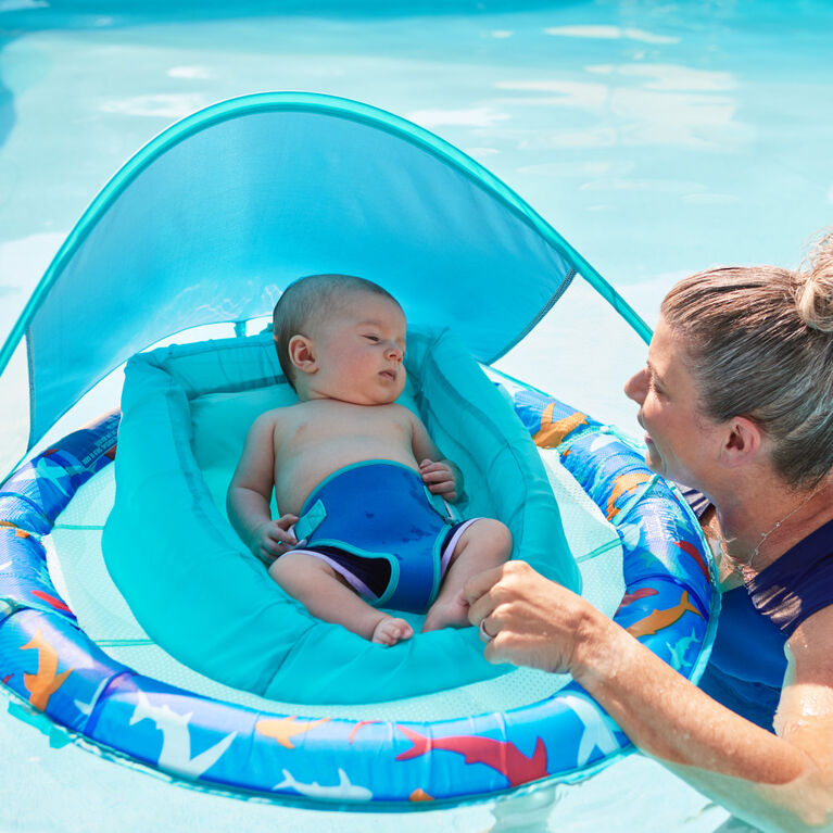 Swimways, Bou&eacute;e gonflable et pare-soleil Infant Spring Float, pour b&eacute;b&eacute;s de 3 &agrave; 9 mois, requins