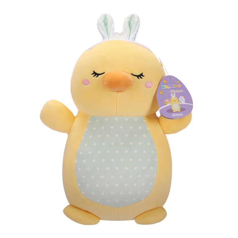 Squishmallows de 25,4 cm Hugmees de Pâques - Aimee poussin jaune