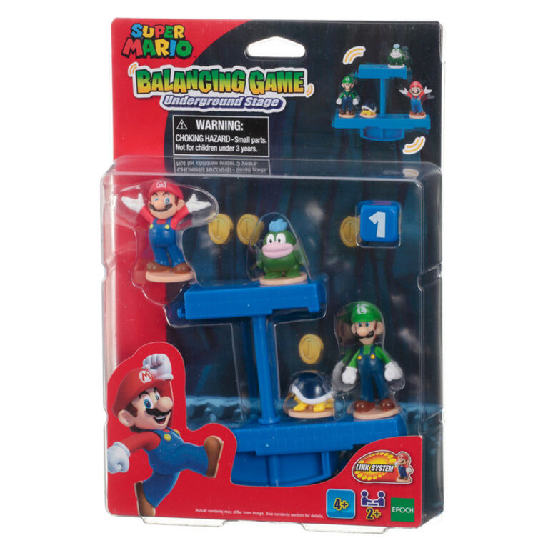 Epoch Games Jeux d'équilibrage Super Mario, 3 jeux d'adresse sur table avec figurines d'action Super Mario à collectionner - Édition anglaise