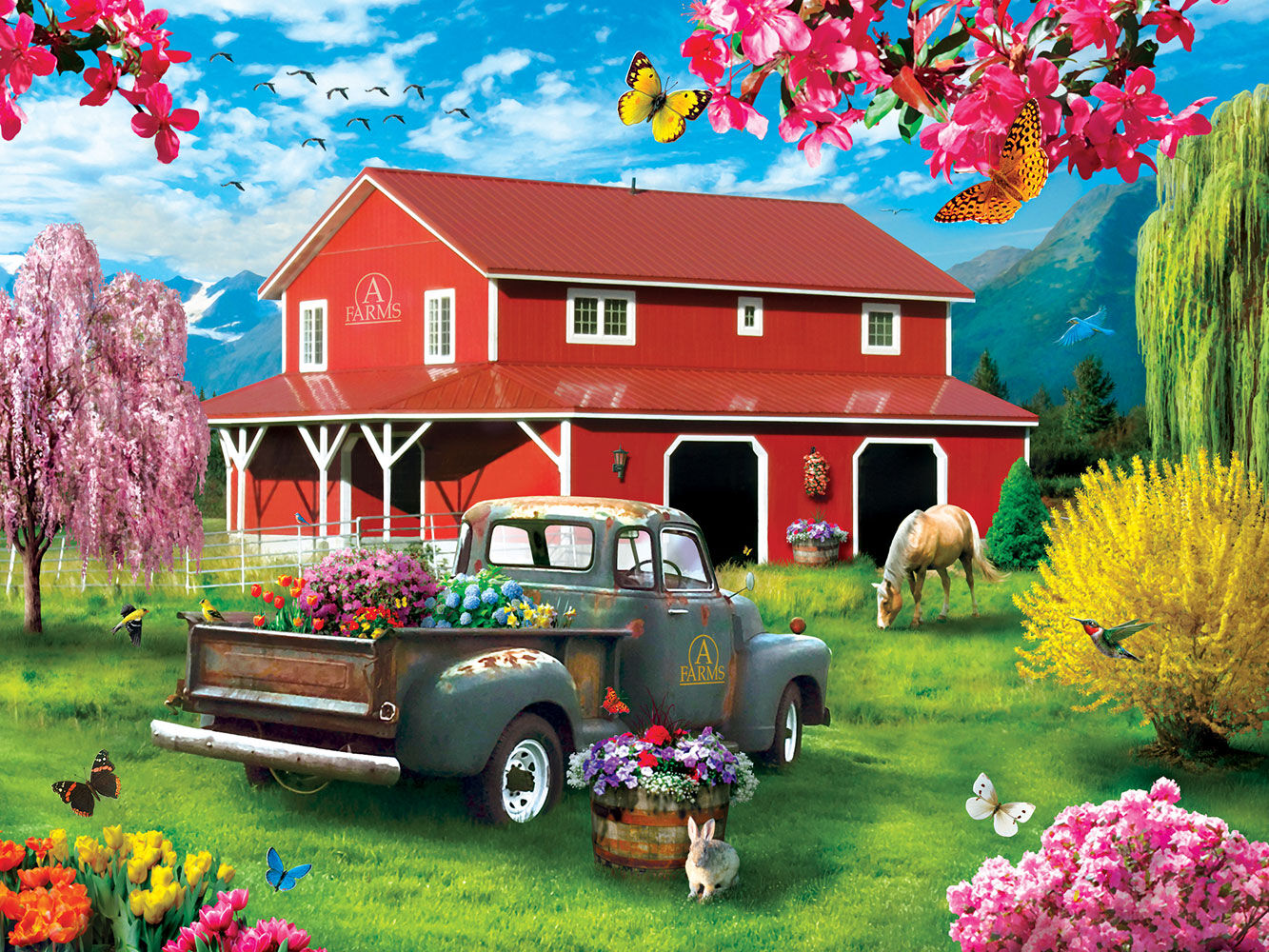 Lazy Days 750 Piece Puzzle - "A Farm's Alive"