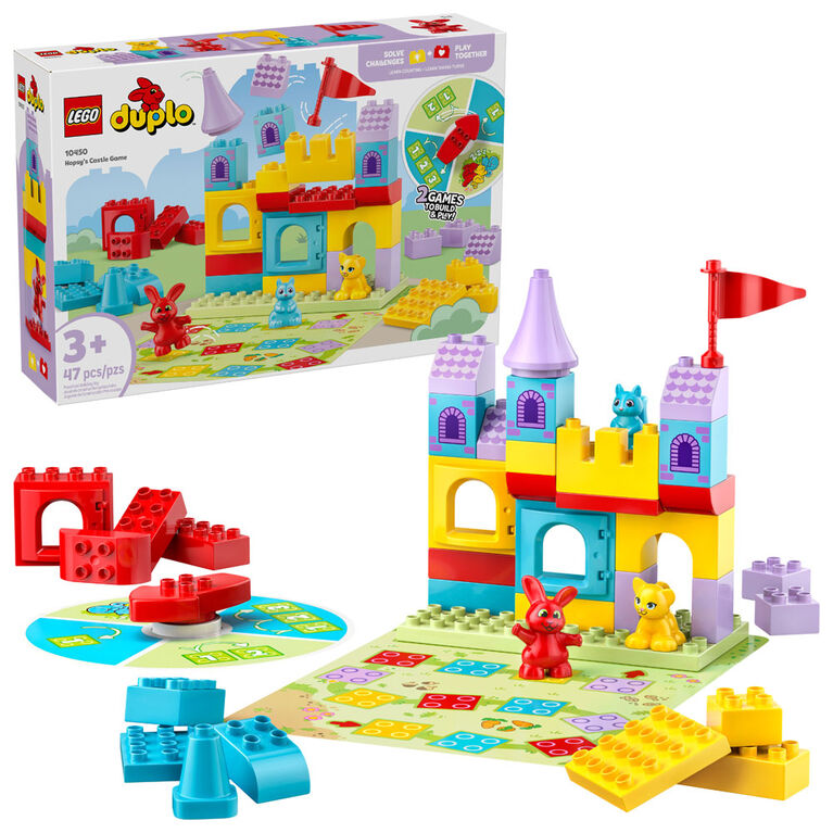LEGO DUPLO Le Jeu du Château de Hopsy, Jouet de Construction d'Apprentissage par le Jeu, 3 Figurines d'Animaux 10450