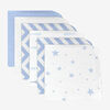 Wash Cloths Blue 6/Pk Single Ply