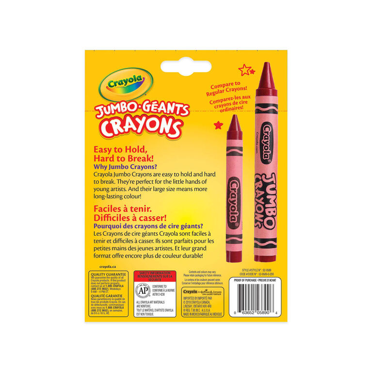 Crayola Jumbo Crayons, 8 Count Toys R Us Canada