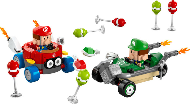 LEGO Super Mario: Mario Kart Baby Mario vs. Baby Luigi - Nintendo Mario Kart Toy for Fans - 72034