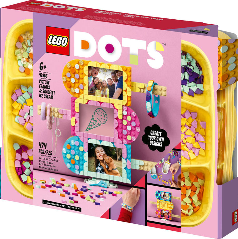 LEGO DOTS Ice Cream Picture Frames and Bracelet 41956 DIY Craft Kit (474 Pieces)