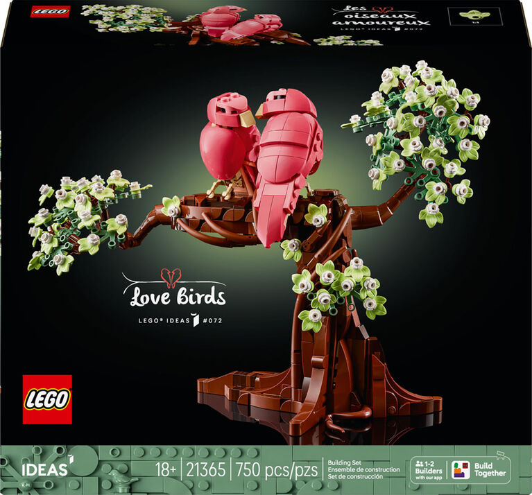 LEGO Ideas Les Oiseaux Amoureux, Ensemble de Construction, D&eacute;coration d'Oiseau, Cadeau de la Saint-Valentin, Ensemble de Loisirs Cr&eacute;atifs pour Adultes 21365
